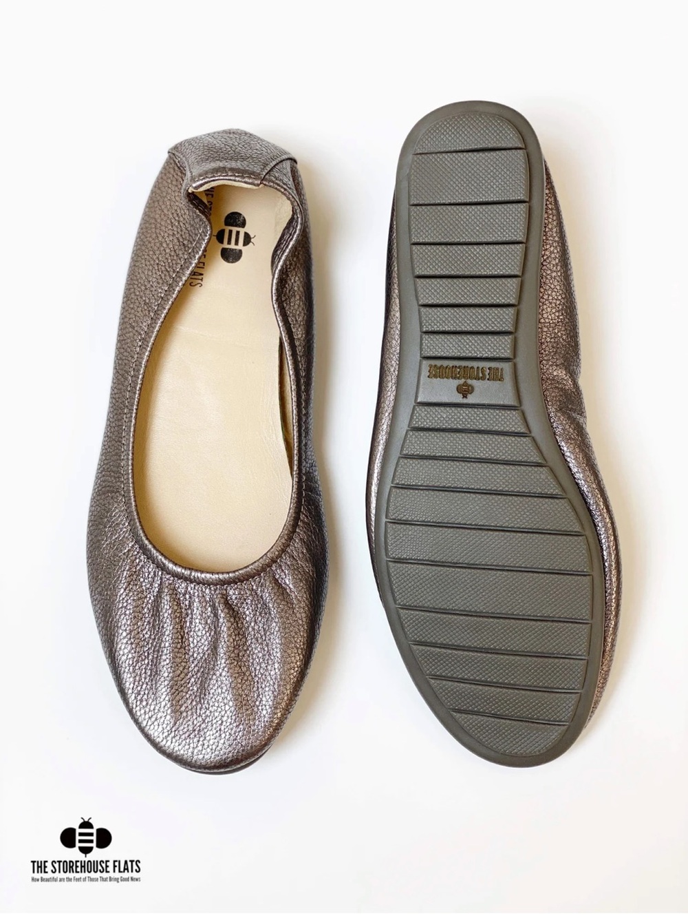The Storehouse Flats Hammered Steel Flex -Metallic Pewter Flats